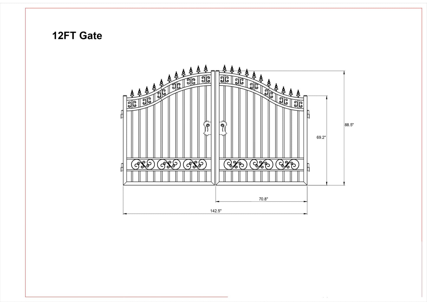 Driveway Steel Gate / Metal Garden Gate 14′ Wide