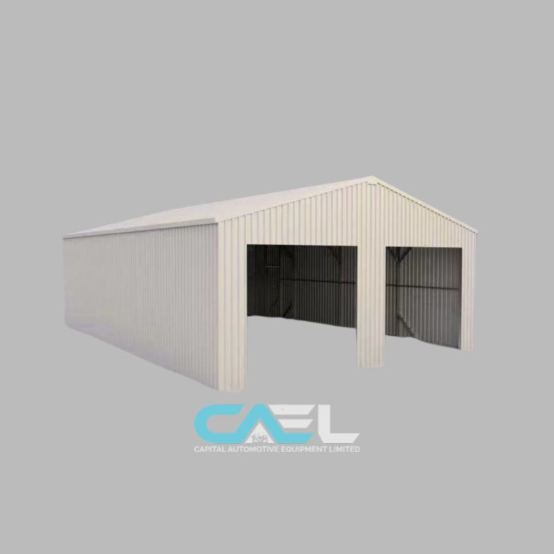 Double Garage Metal Shed Automatic Roll up Door with Side Entry Door- 21’(W) x 19’(L) x 13’(H)