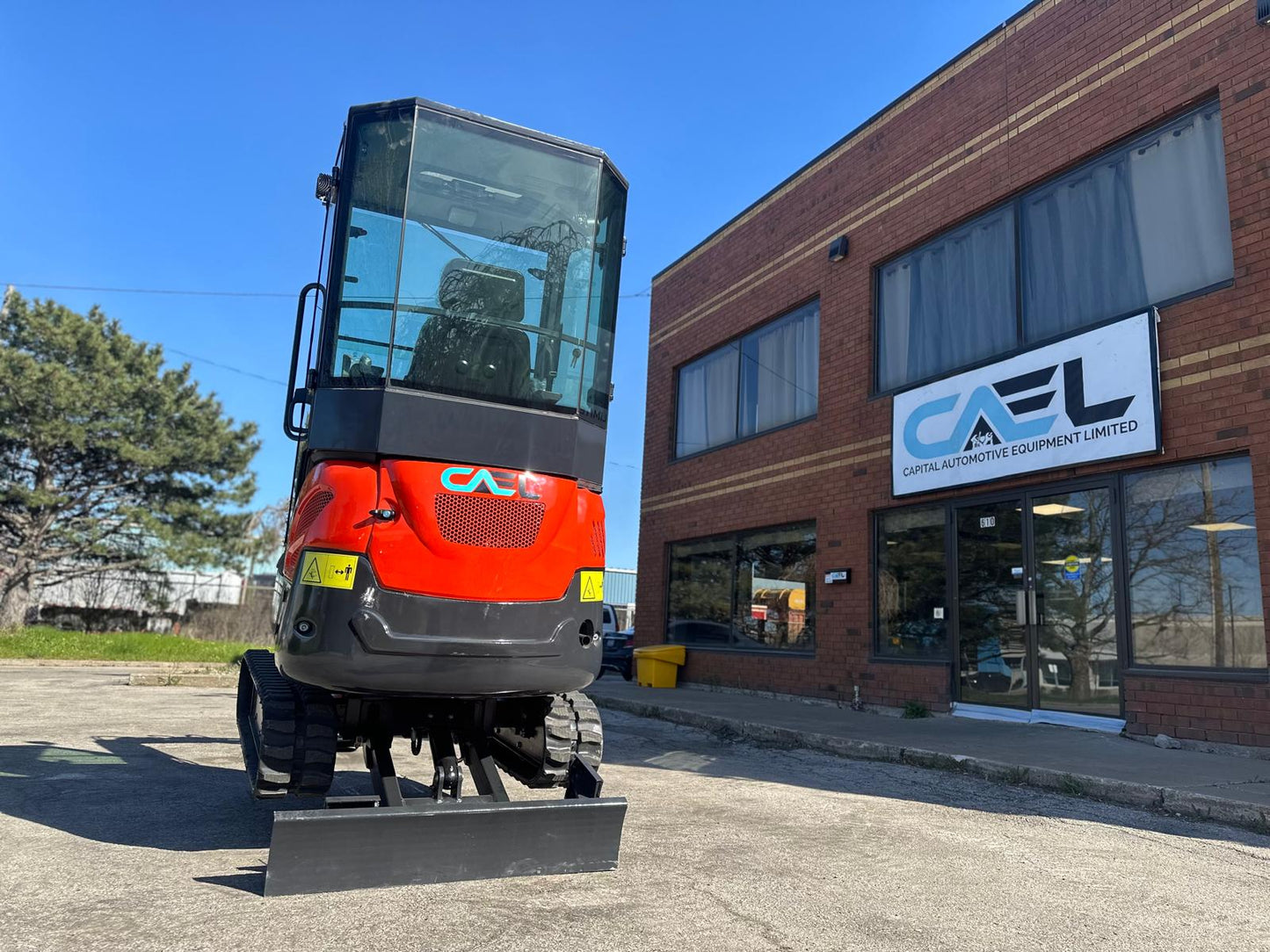Mini excavator 1.8 ton with Cab – Kubota/Yanmar engine with Hydraulic Thumb & Swing Boom