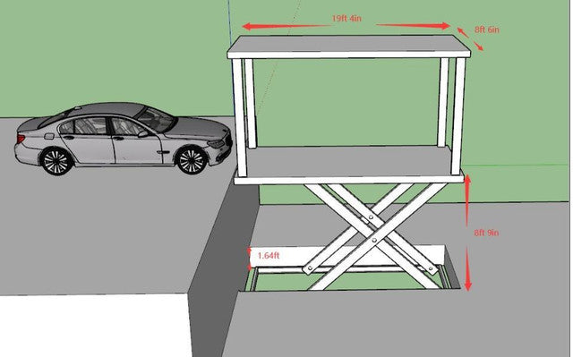 Double deck underground home garage parking lift hydraulic car scissor lift 6T (DDSL6T)