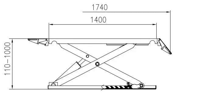 7,716lb Double scissor car lift 3500 Kgs (MRSL77)