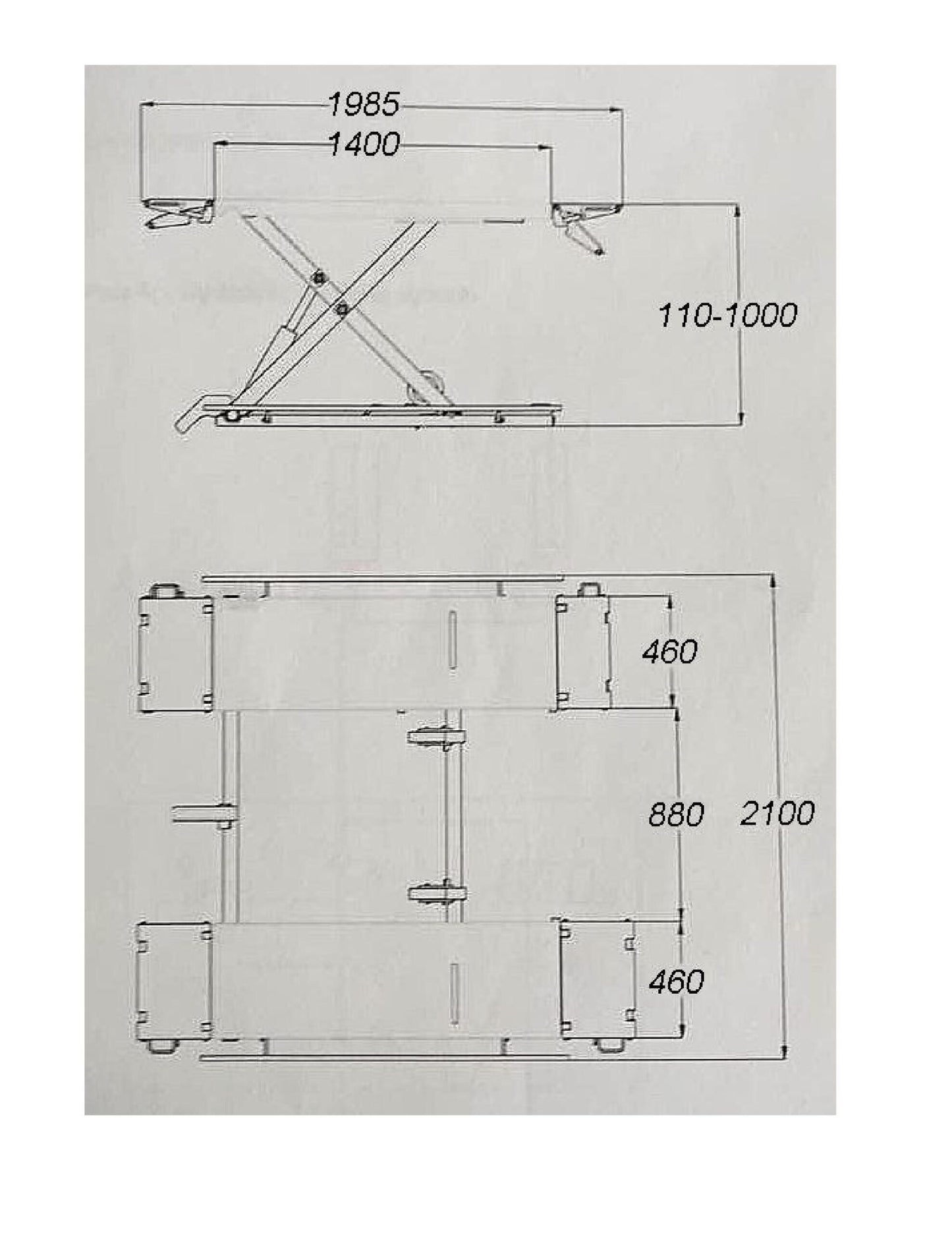 7,716lb Double scissor car lift 3500 Kgs (MRSL77) – Model N