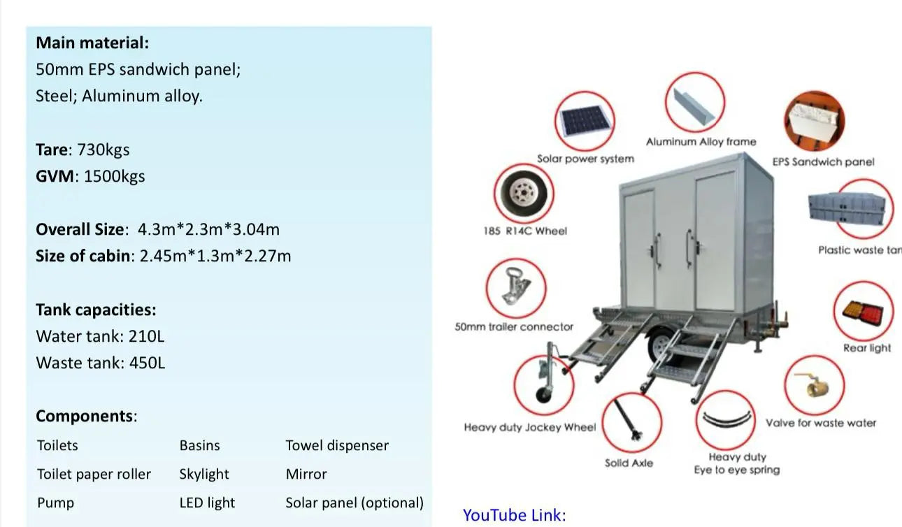 CAEL Mobile Bathroom Trailer