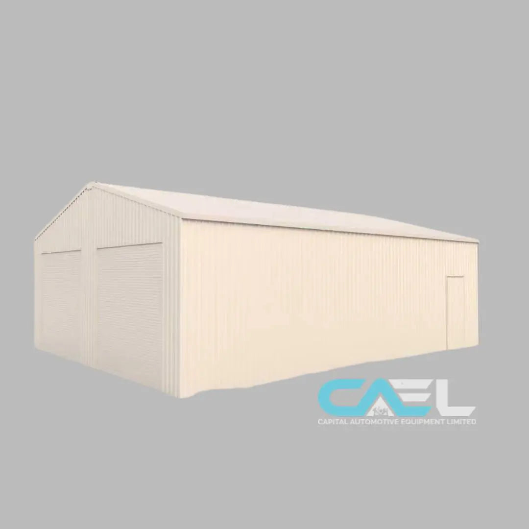 Double Garage Metal Shed Automatic Roll up Door with Side Entry Door – 25(W)x50(L)x13(H)