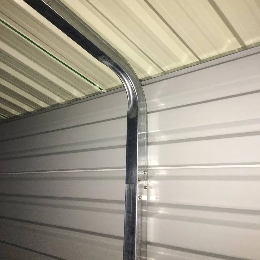 Double Garage Metal Shed Automatic Roll up Door with Side Entry Door- 25(W)x65(L)x13(H)