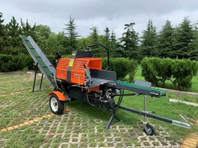 Firewood Processor Trailer 20T /27T , Hydraulic Feeding With Conveyor