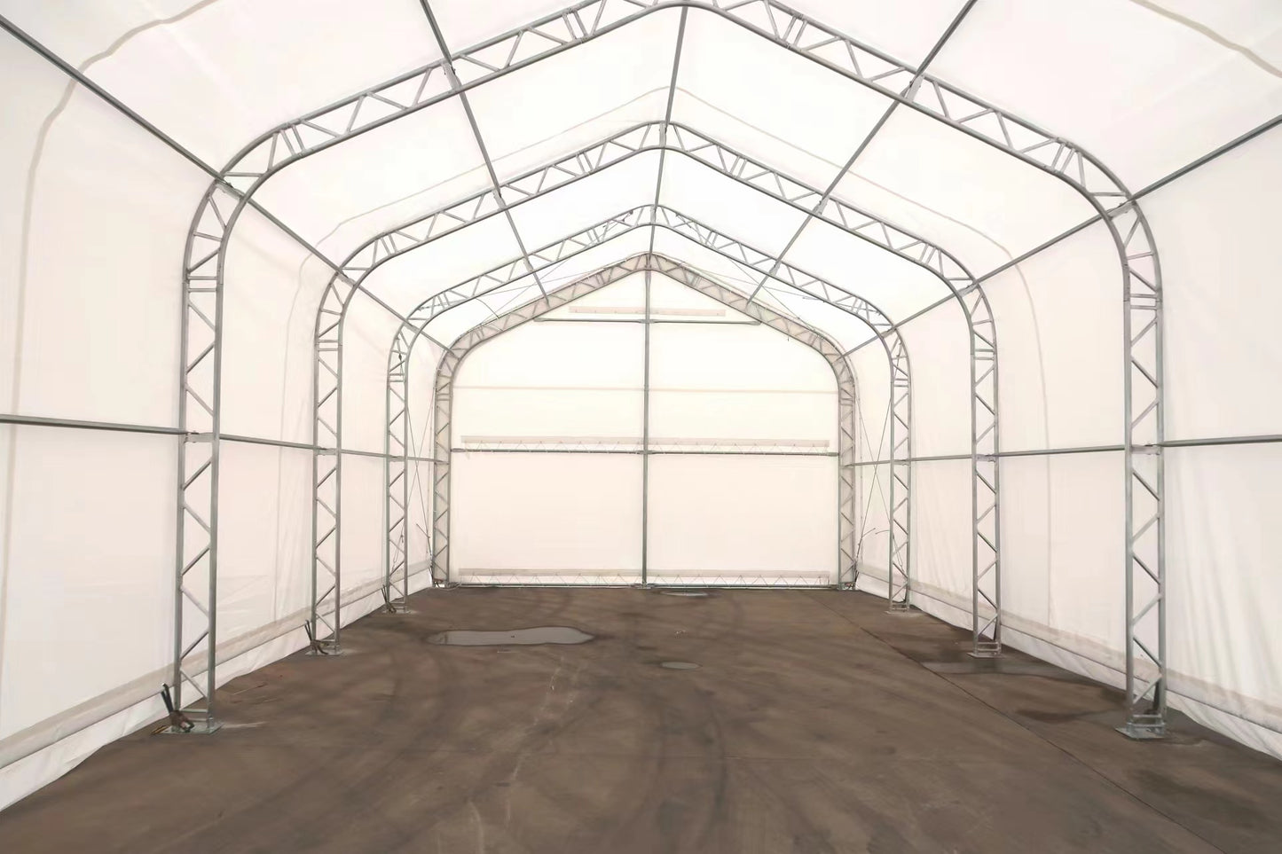 Peak Shape Double Truss 50′ Wide 23′ Height 80′ Length