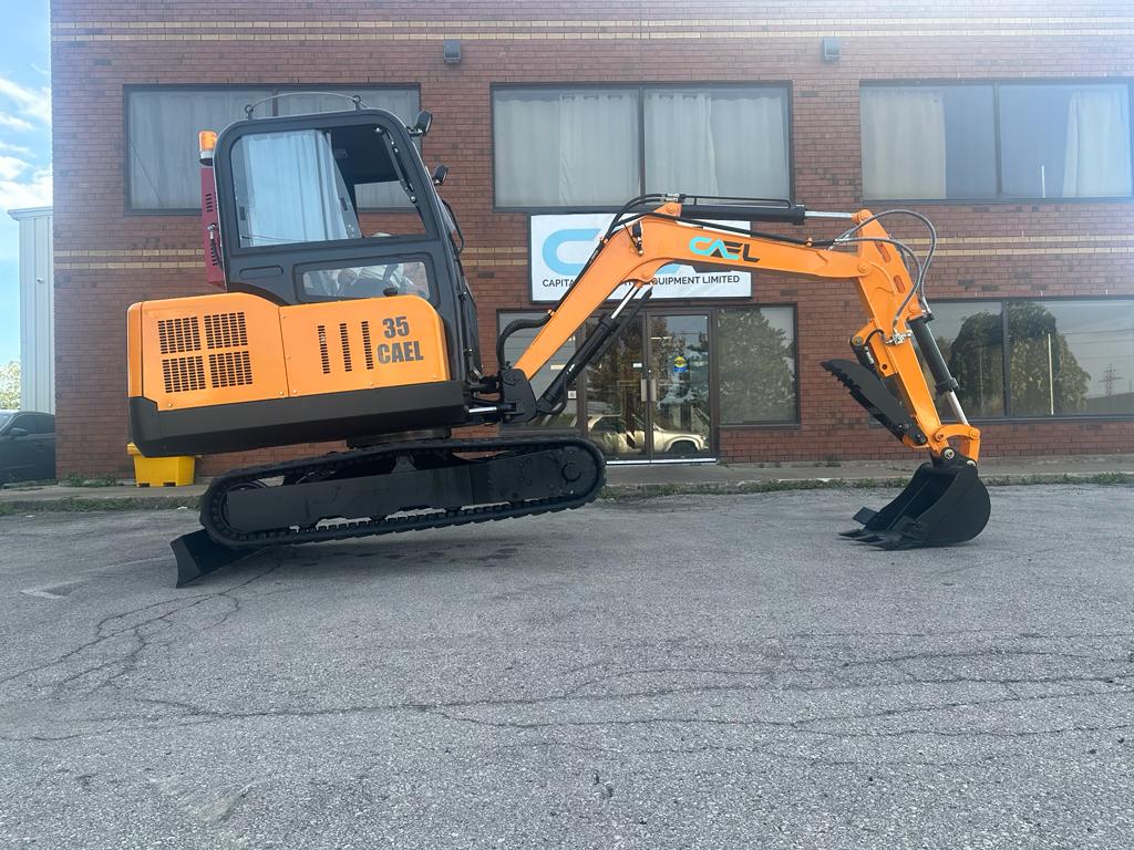 Minibagger 3,5 t, Schwenkausleger, hydraulischer Daumen und Klimaanlage/Heizung inklusive (EX35KB-B)