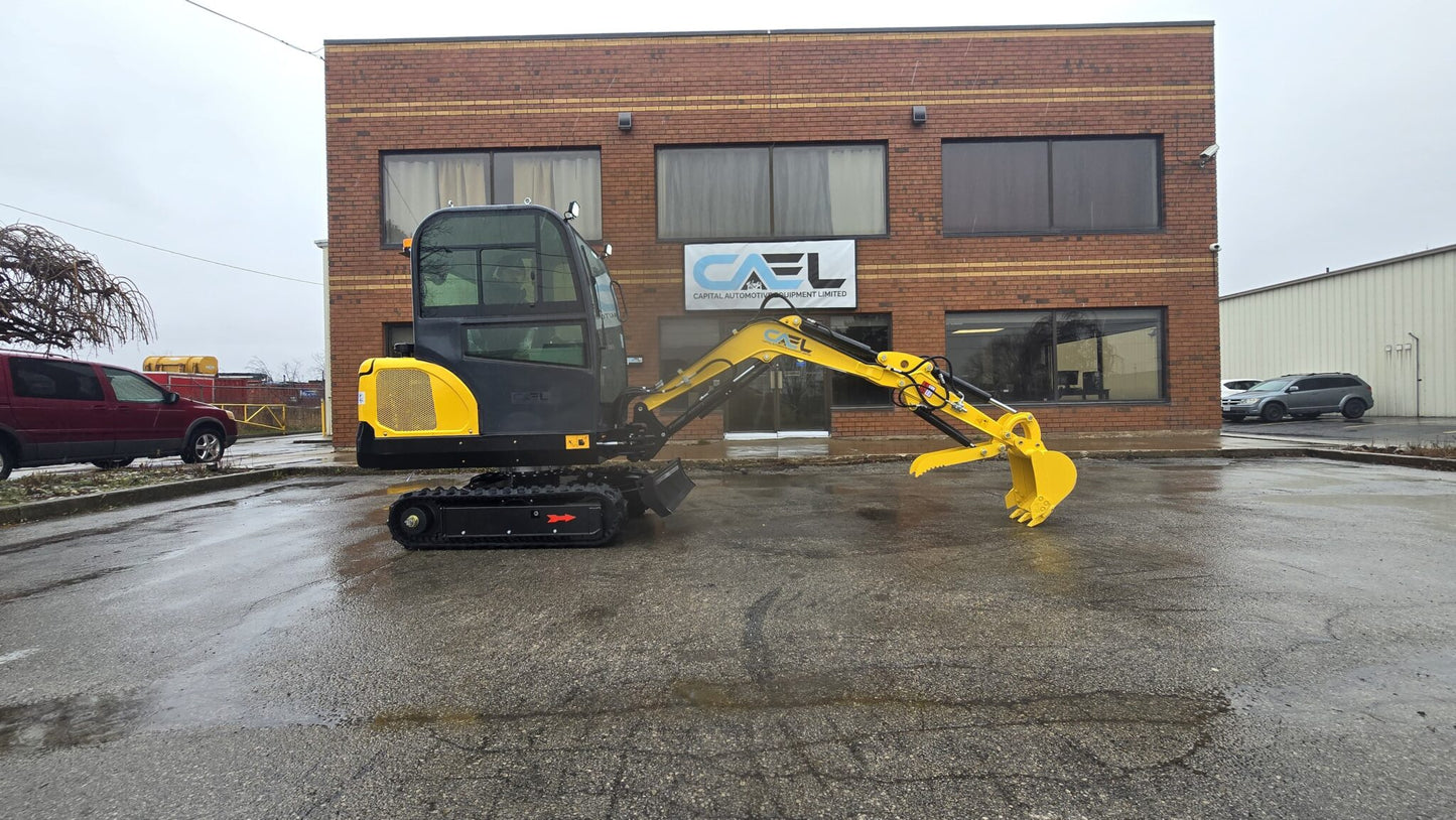 Minibagger 2,5 t mit Kubota-Motor, Schwenkausleger, Klimaanlage/Heizung und Kabine (EX25KB)