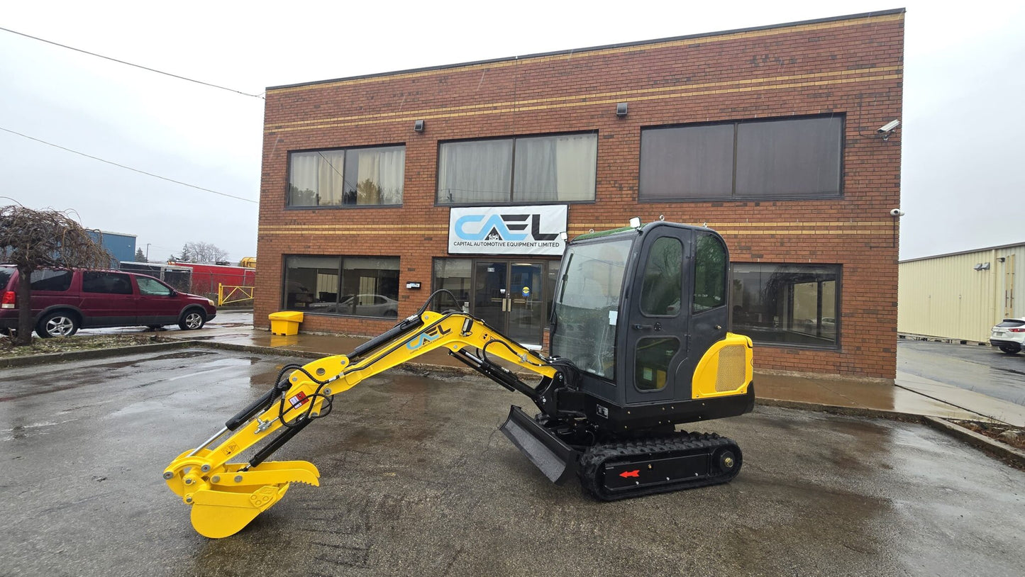 Minibagger 2,5 t mit Kubota-Motor, Schwenkausleger, Klimaanlage/Heizung und Kabine (EX25KB)