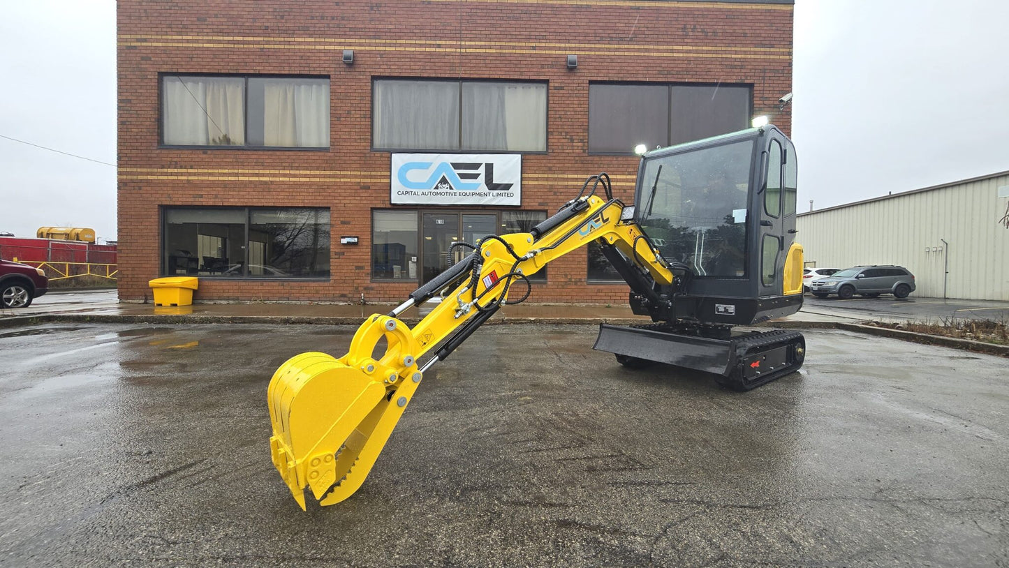Minibagger 2,5 t mit Kubota-Motor, Schwenkausleger, Klimaanlage/Heizung und Kabine (EX25KB)