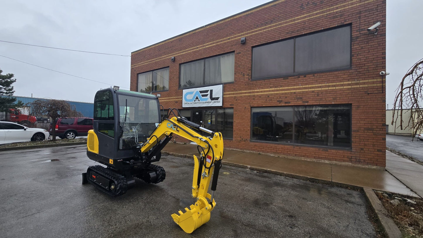 Minibagger 2,5 t mit Kubota-Motor, Schwenkausleger, Klimaanlage/Heizung und Kabine (EX25KB)