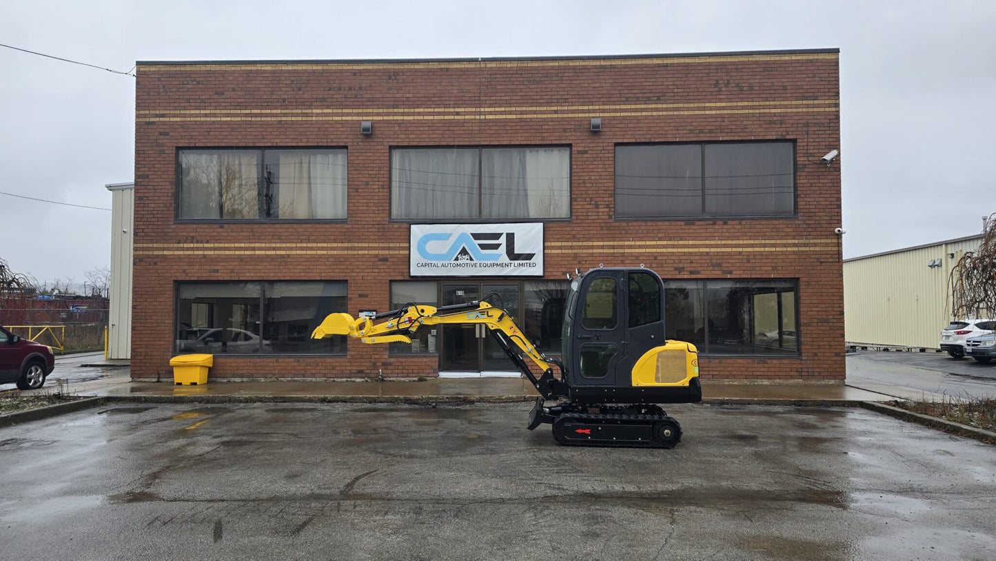 Minibagger 2,5 t mit Kubota-Motor, Schwenkausleger, Klimaanlage/Heizung und Kabine (EX25KB)