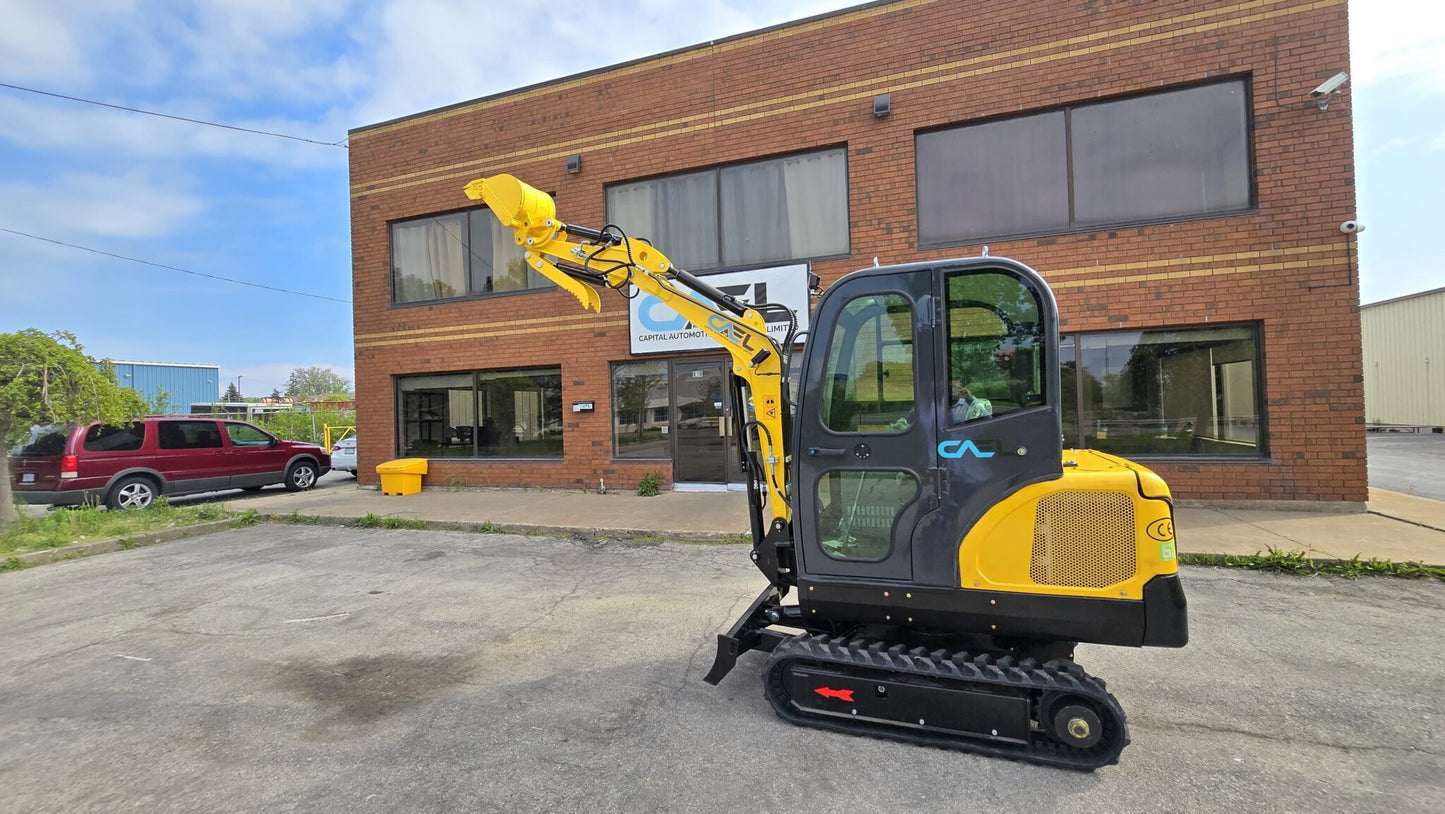Minibagger 2,5 t mit Kubota-Motor, Schwenkausleger, Klimaanlage/Heizung und Kabine (EX25KB)