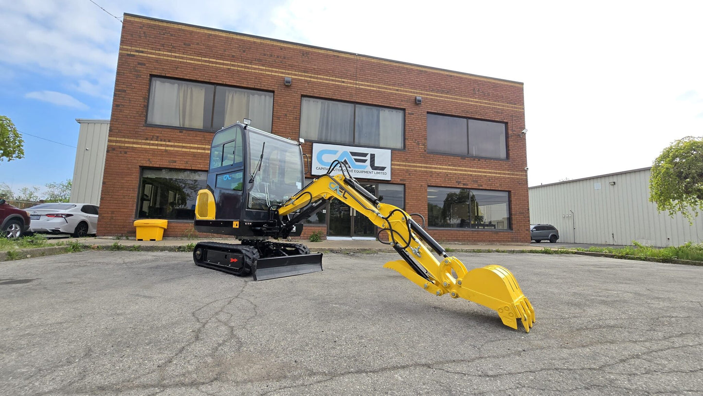 Minibagger 2,5 t mit Kubota-Motor, Schwenkausleger, Klimaanlage/Heizung und Kabine (EX25KB)