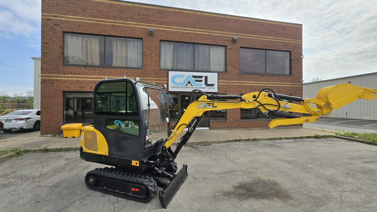 Minibagger 2,5 t mit Kubota-Motor, Schwenkausleger, Klimaanlage/Heizung und Kabine (EX25KB)