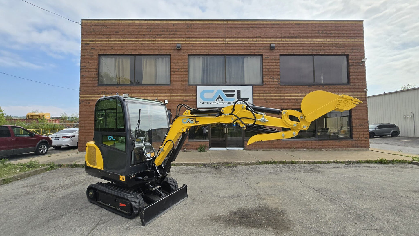 Minibagger 2,5 t mit Kubota-Motor, Schwenkausleger, Klimaanlage/Heizung und Kabine (EX25KB)