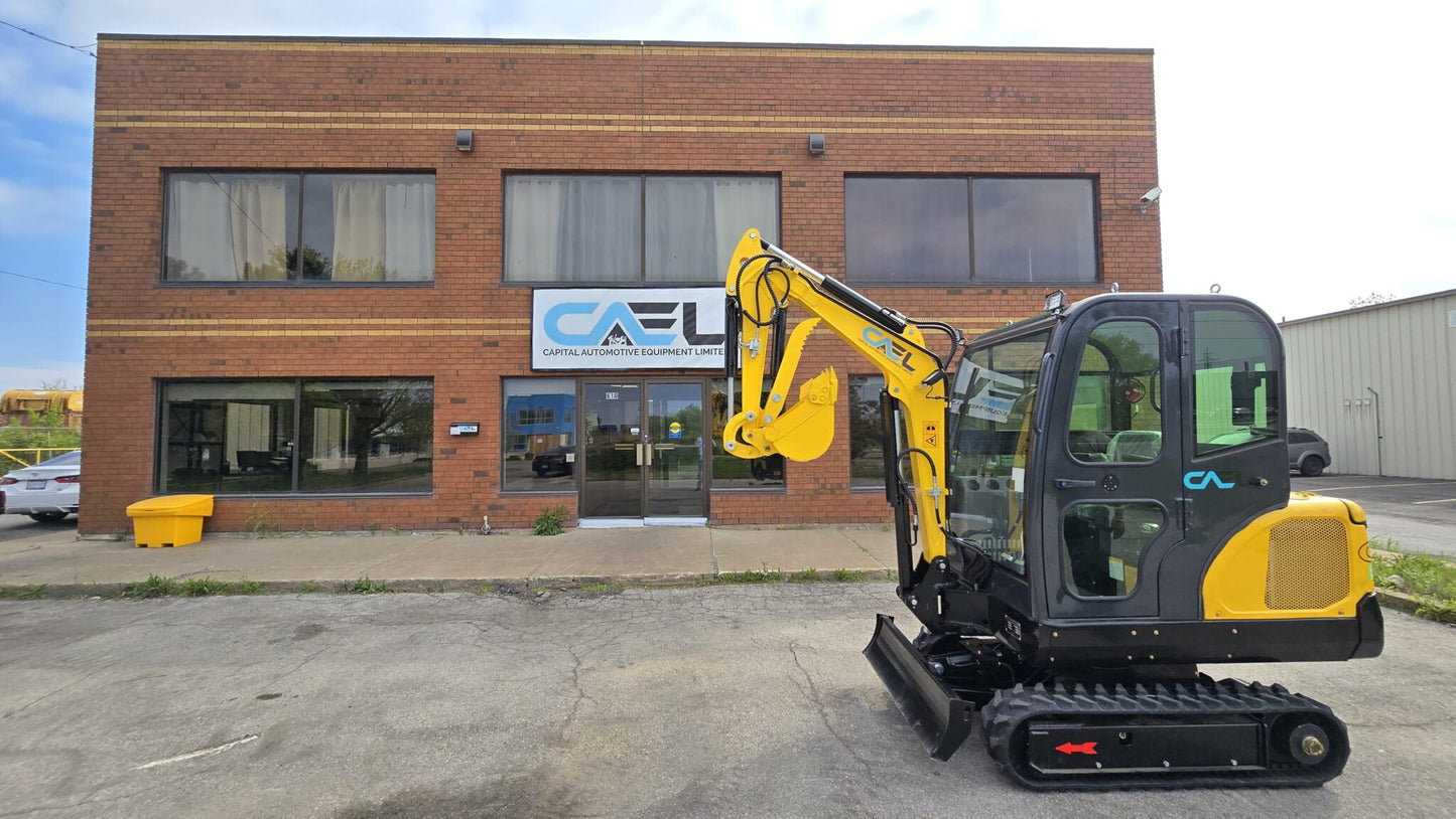 Minibagger 2,5 t mit Kubota-Motor, Schwenkausleger, Klimaanlage/Heizung und Kabine (EX25KB)