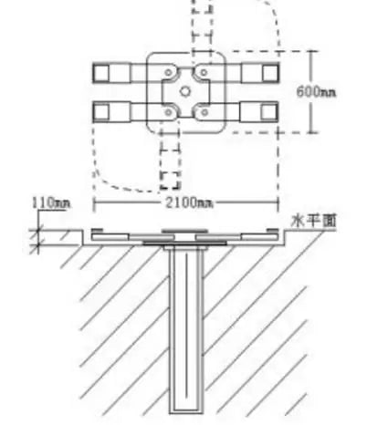 In-ground single post car lift – X shape