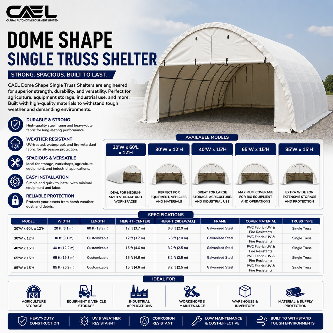 CAEL Dome Shape Single Truss Structures