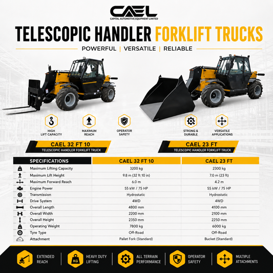 CAEL Telescopic Handler Forklift Trucks – Compact and Powerful Material Handling Solutions