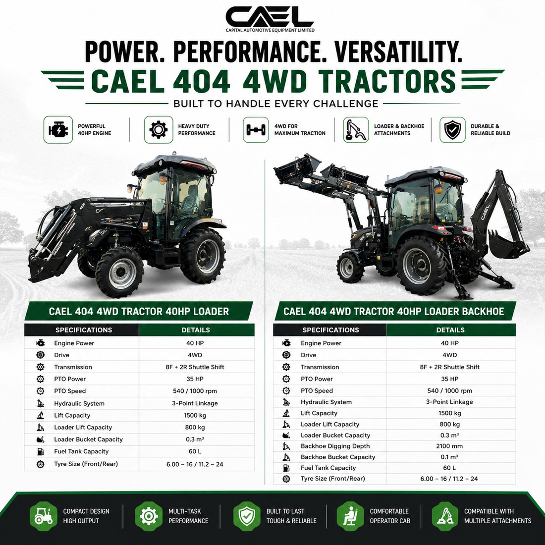 CAEL 404 4WD Tractors