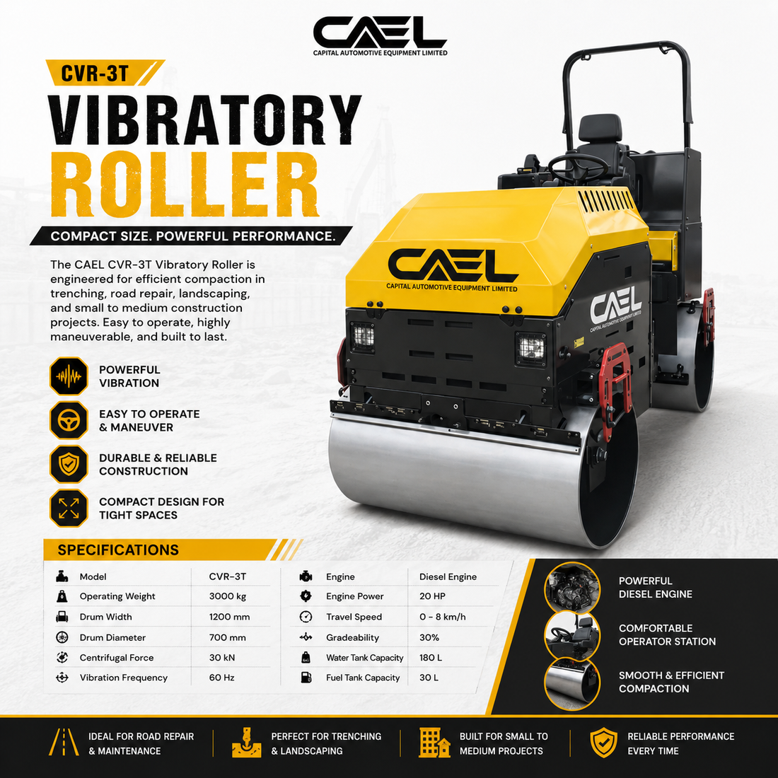 CAEL CVR-3T Vibratory Roller