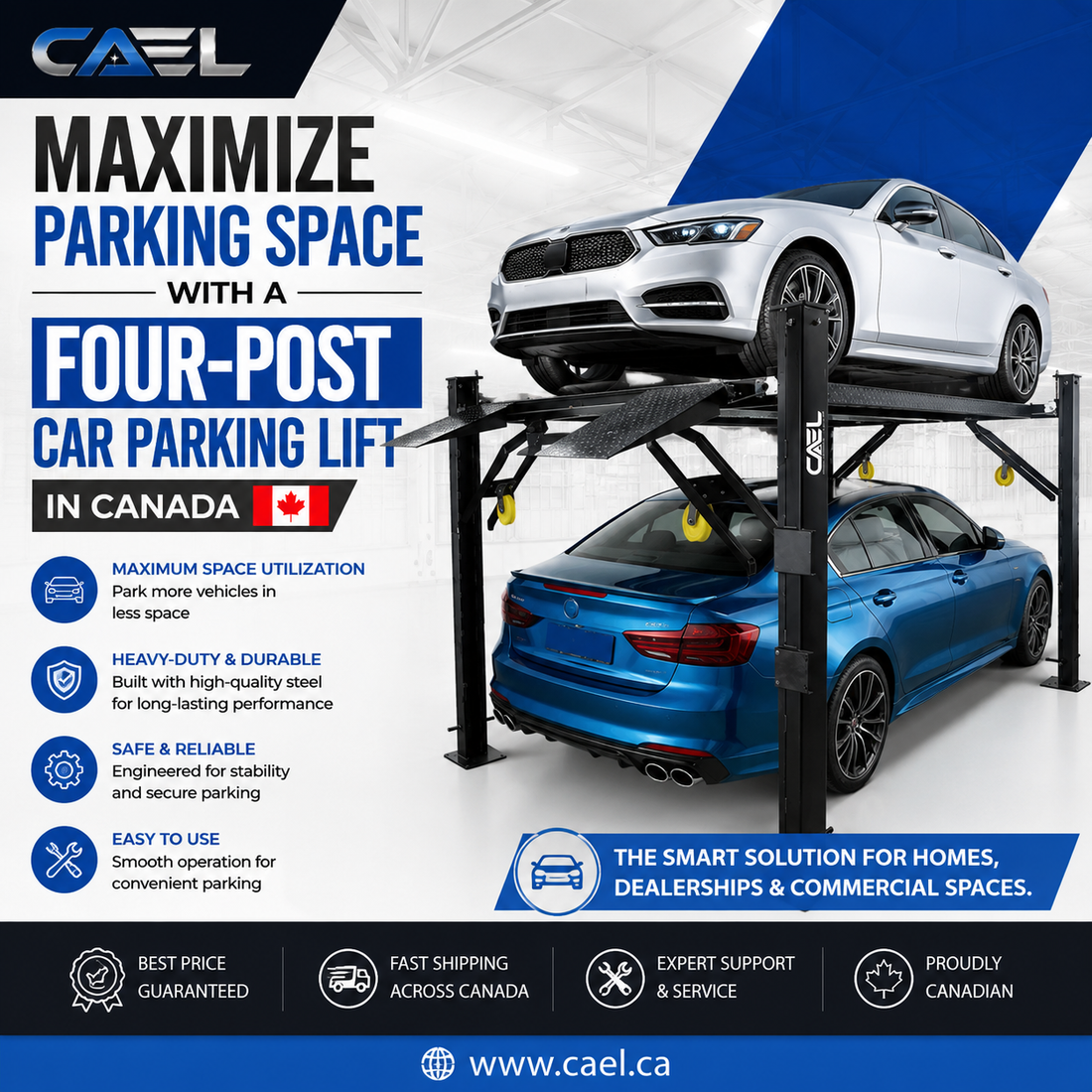 Maximize Parking Space with a Four-Post Car Parking Lift in Canada