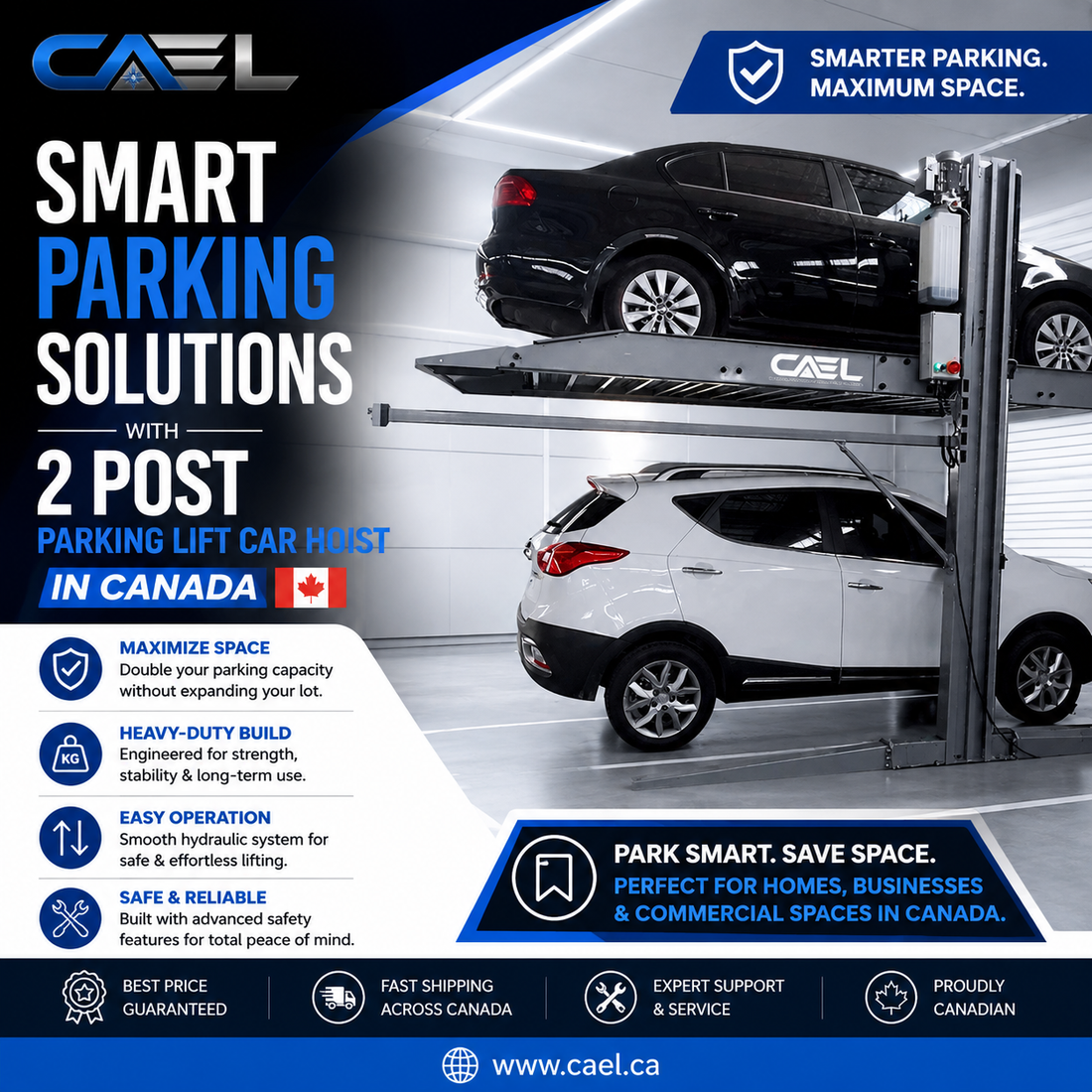 Smart Parking Solutions with 2 Post Parking Lift Car Hoist in Canada