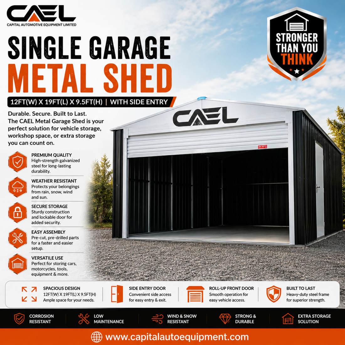 Single Garage Metal Shed with Side Entry: Durable Storage for Everyday Use