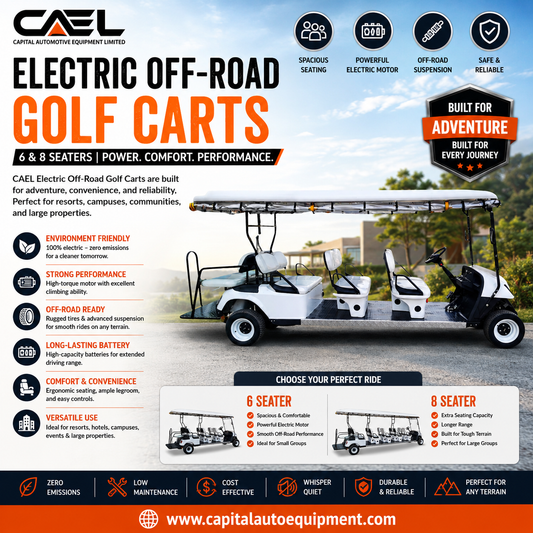 CAEL Off-Road Electric Golf Carts: Comfortable 6-Seater and 8-Seater Passenger Transport
