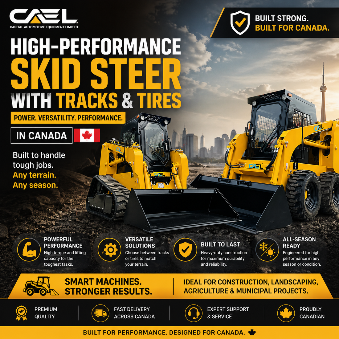 High-Performance Skid Steer with Tracks and Tires in Canada