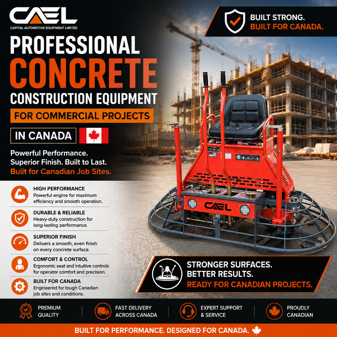 Professional Concrete Construction Equipment for Commercial Projects in Canada