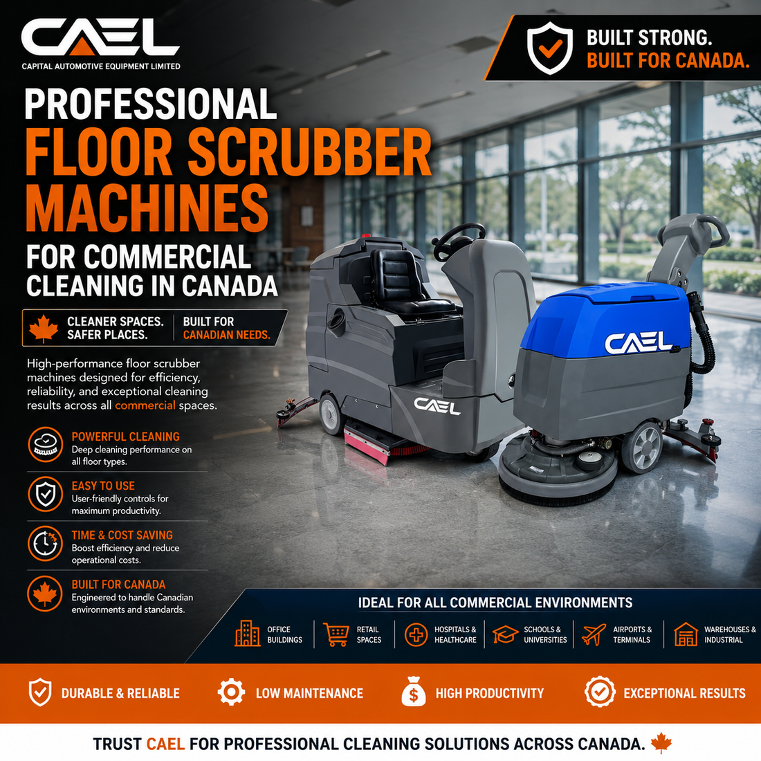 Professional Floor Scrubber Machines for Commercial Cleaning in Canada