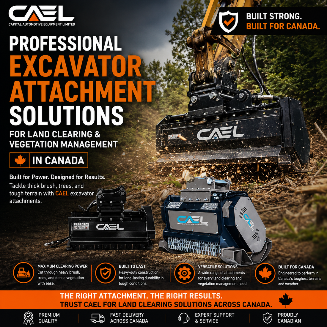 Professional Excavator Attachment Solutions for Land Clearing and Vegetation Management in Canada