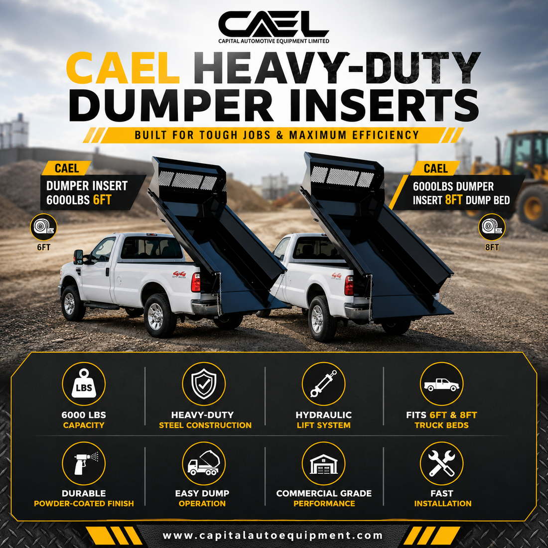 CAEL Dumper Inserts: 6ft & 8ft Models