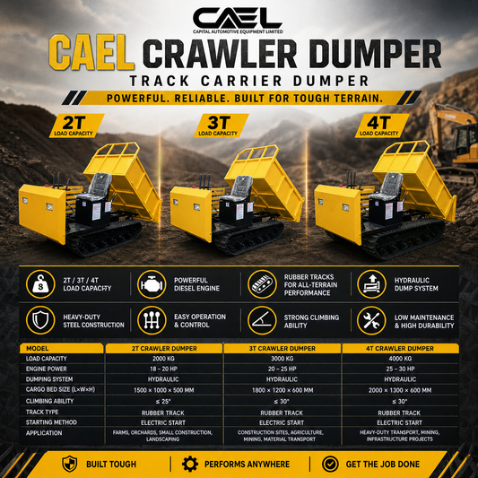 Conquer Tough Terrain: CAEL Crawler Dumpers (2T, 3T, 4T)