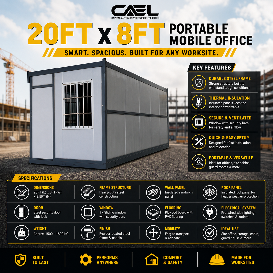 Ultimate Mobile Workspace: CAEL 20ft x 8ft Portable Home Office