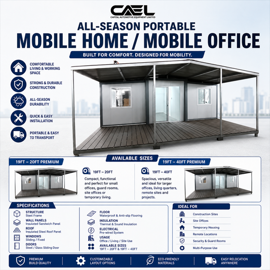 CAEL Premium Mobile Homes & Offices: 19ft/20ft & All-Season 19ft/40ft Models