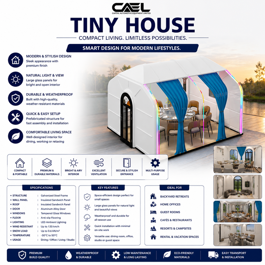 CAEL Modern Tiny Houses – Compact Living with Smart Design