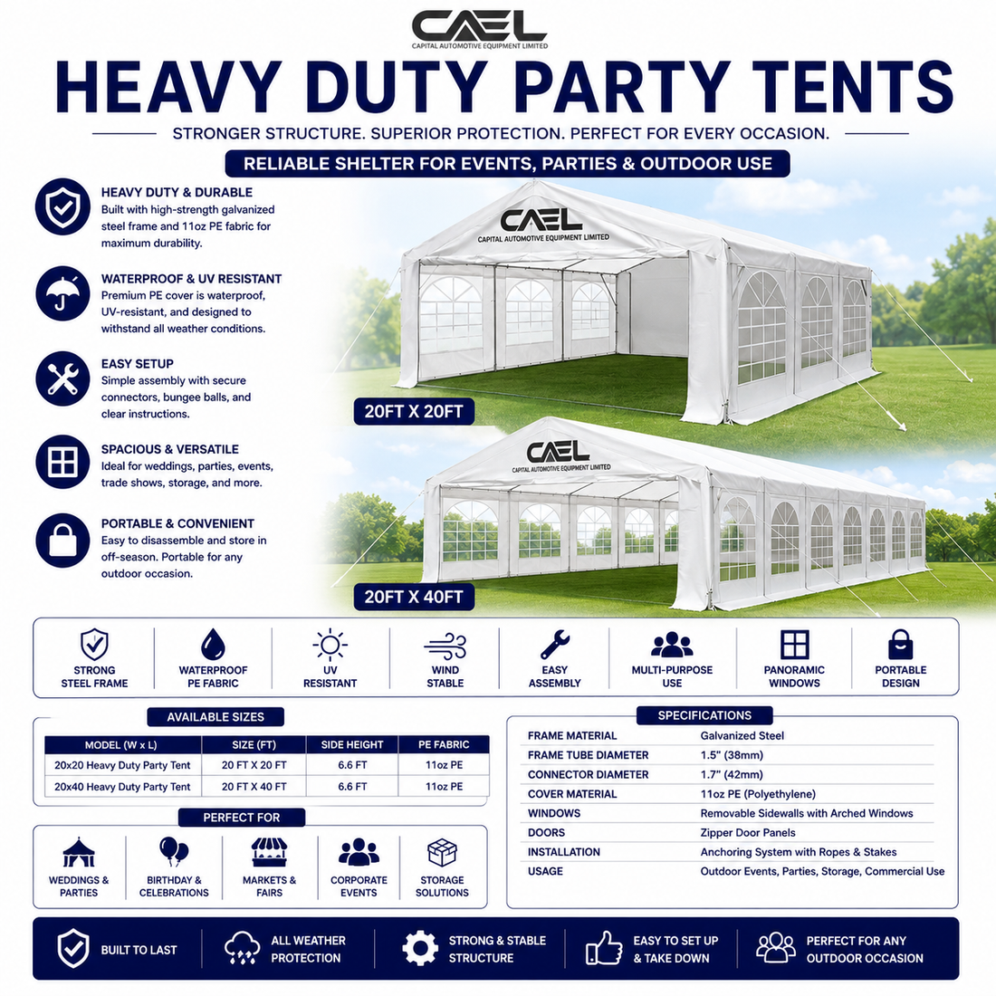 Heavy-Duty Party Tents – The Perfect Outdoor Shelter for Events and Gatherings