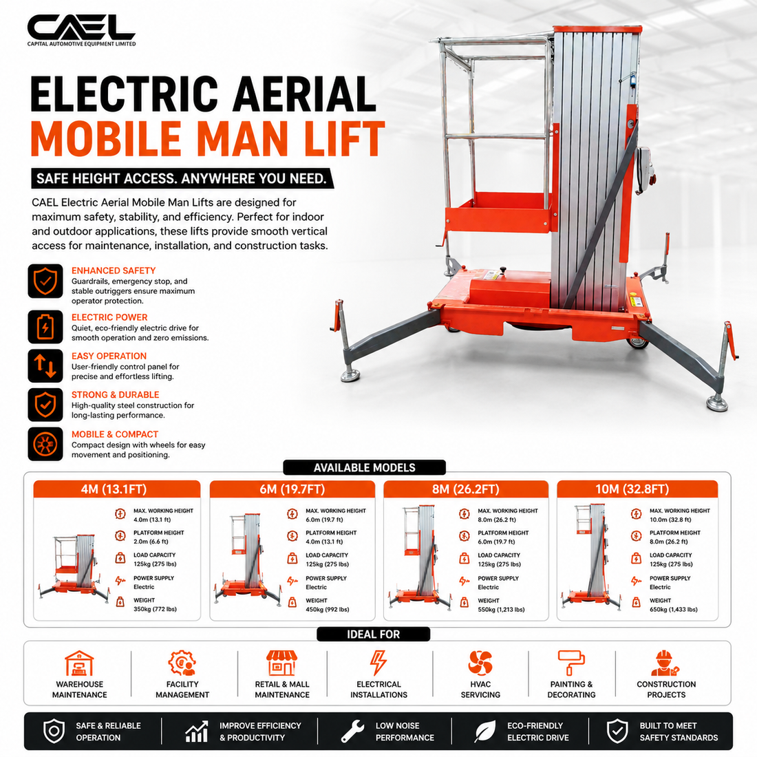 CAEL Electric Aerial Mobile Scissor Lifts