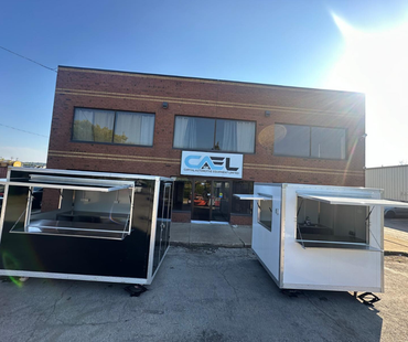 CAEL’s 7′ Square Top Mobile Food Cart – B&W