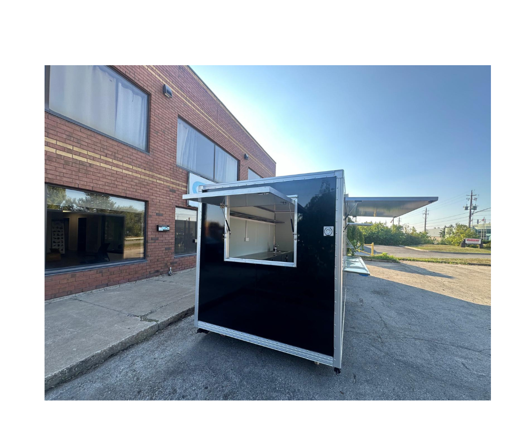 CAEL’s 7′ Square Top Mobile Food Cart – B&W