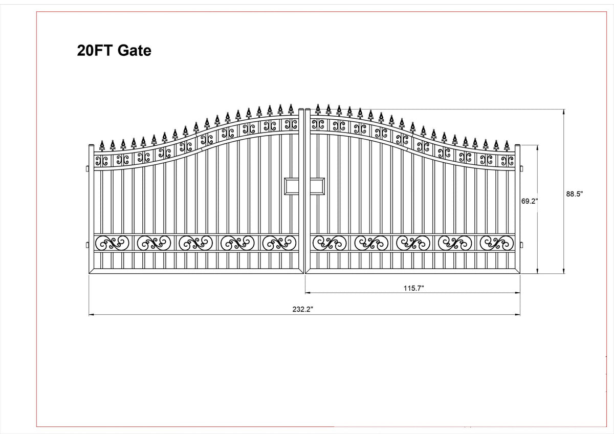 Driveway Steel Gate / Metal Garden Gate 20′ Wide – Capital Automotive ...
