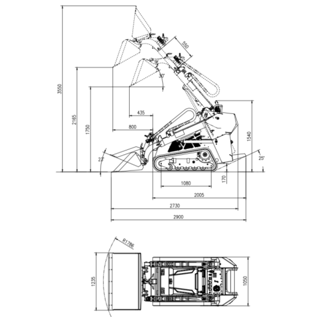 CAEL 680S Skid Steer With Kubota Engine Telescopic Boom