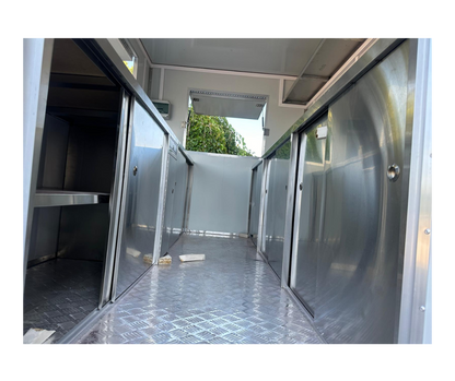 CAEL’s 7′ Square Top Mobile Food Cart – B&W