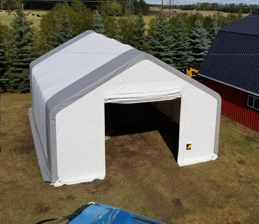 Ferme double en forme de pointe de 20 pi de largeur, 16 pi de hauteur et 32 ​​pi de longueur