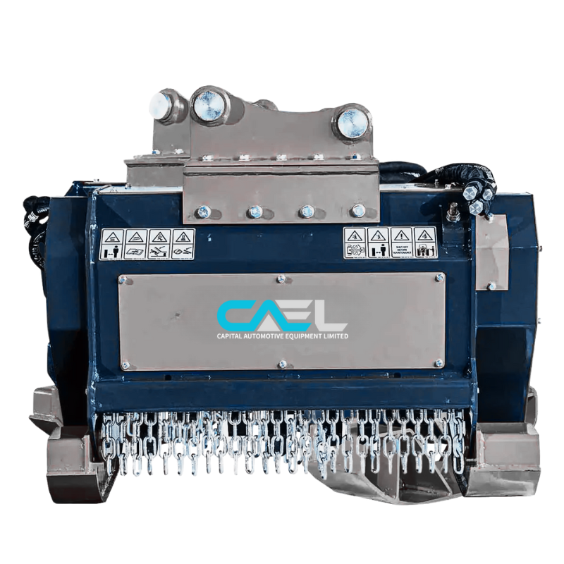 30" Excavator Forestry Brush Mulcher, 6-10 Ton Carrier, 4" Dia. Cutting Capacity, Hydraulic Piston Motor