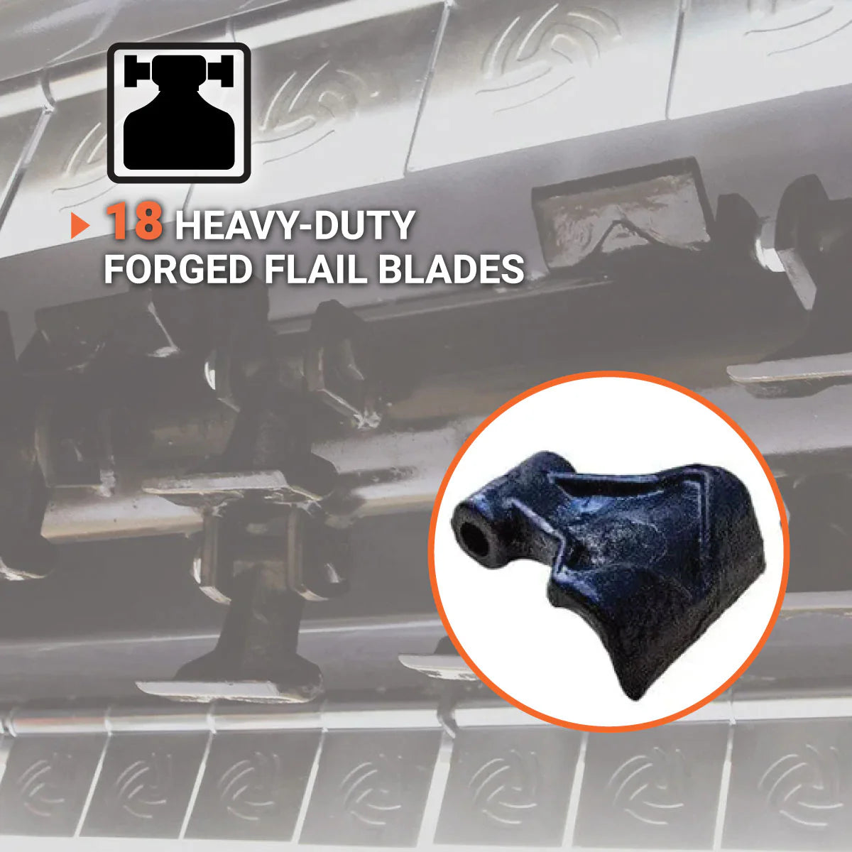 40" Excavator Brush Flail Mower, 6 to 8-ton Carrier, 16-21 GPM